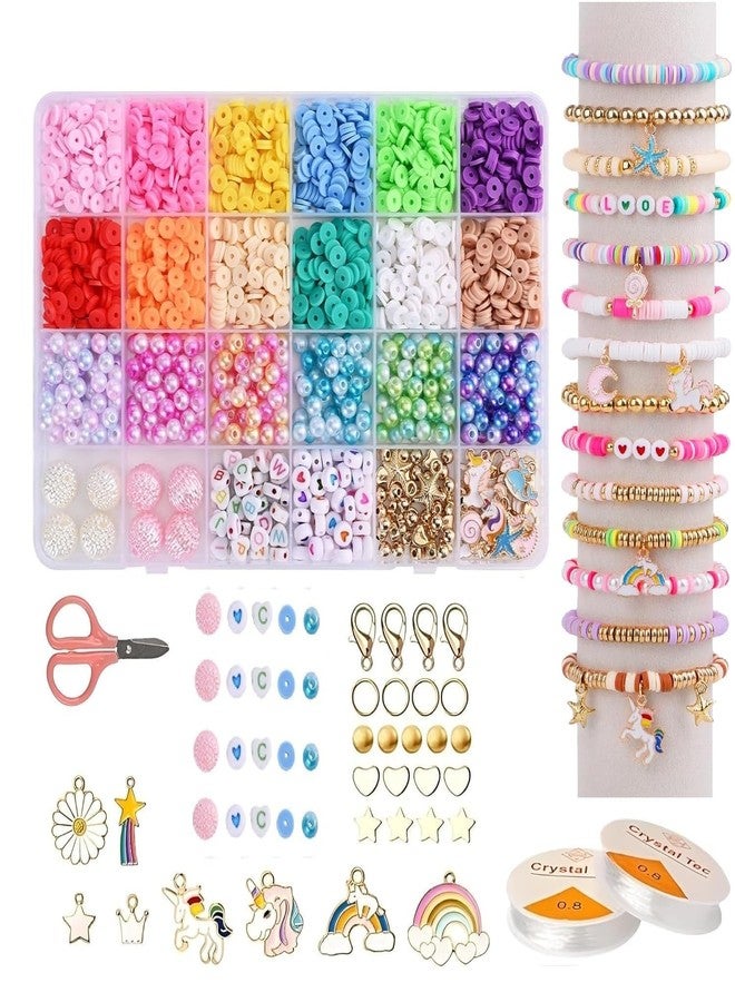 FACEFAB Plastic Beads for Kids Crafts Children's Jewelry Making Kit DIY Bracelets Necklace Hairband and Rings Craft Kits Birthday for 4, 5, 6, 7-Year-Old Little Girls Multicolor - Image 1